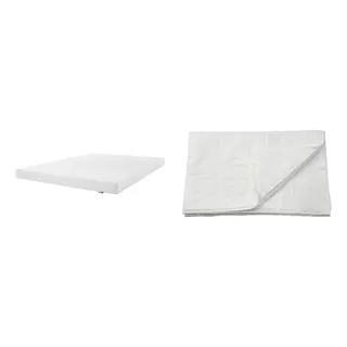 LUDDROS/ÅKLABBEN set: natural latex mattress + mattress protector
