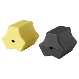 HAVSKÅL 2-piece, USB anchor, black/yellow, Height 3.6 x Length 4.3 x Width 4.1 cm