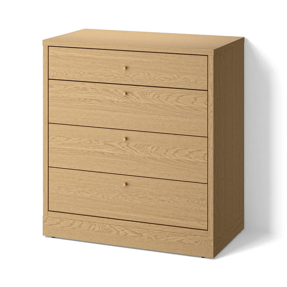 TONSTAD Chest of 4 drawers, oak veneer, 82x47x90 cm