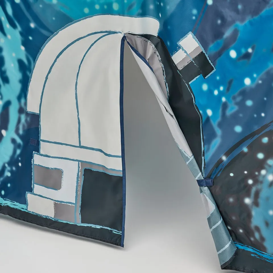 A star wars-themed pop-up play tent, featuring vibrant colours and a detailed design.