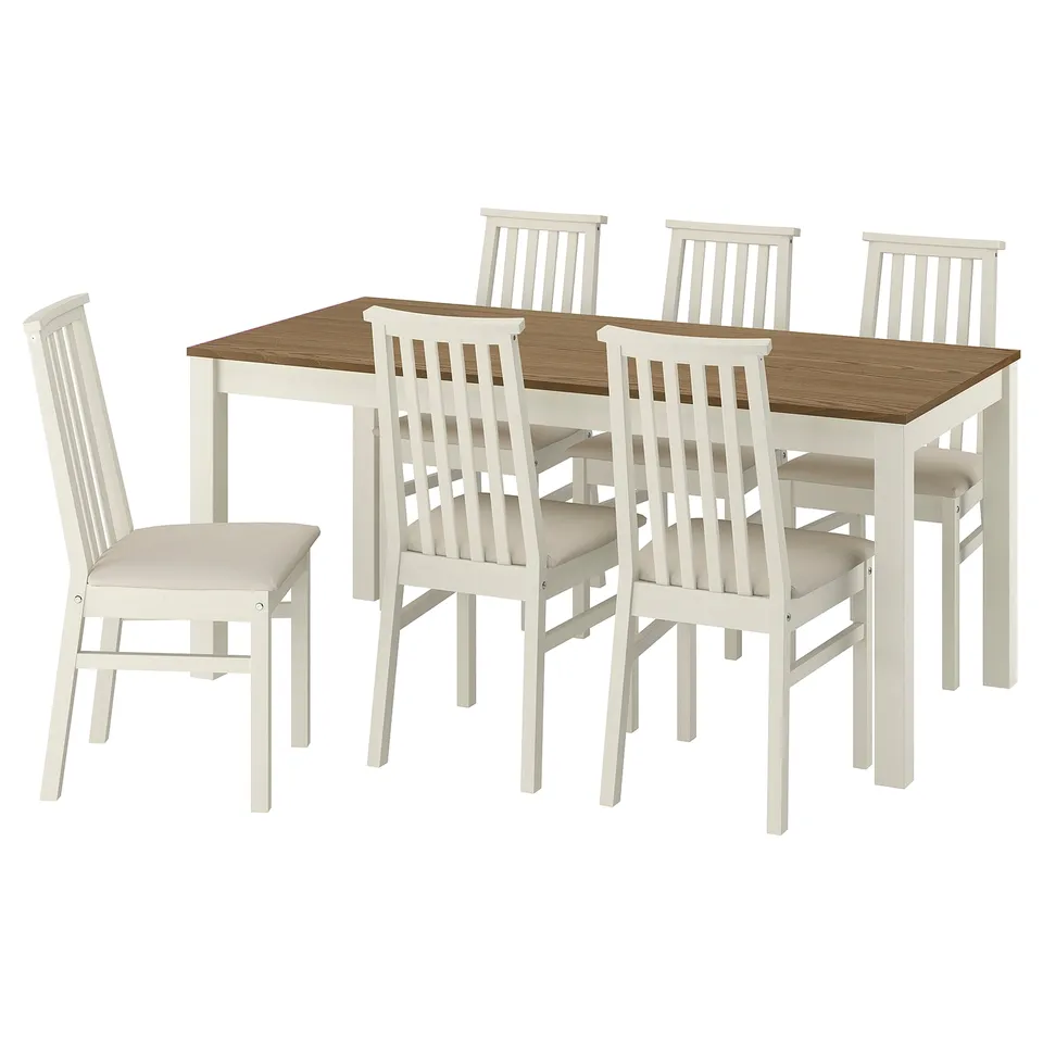ÅLHULT / ÅLHULT Table and 6 chairs, beige/brown/Kabusa light beige beige, 170x80 cm