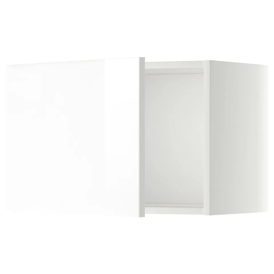 METOD kitchen unit in white with modern glossy finish and sleek design.