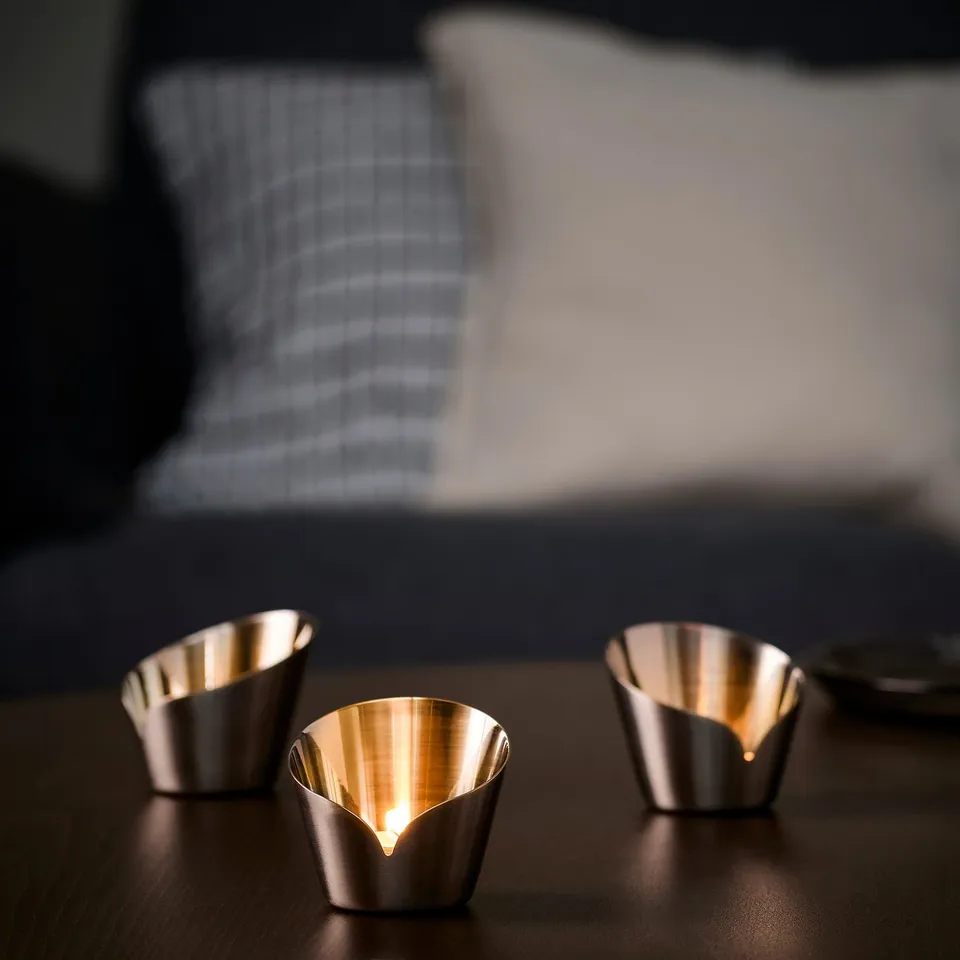 PRAKTAND Tealight holder, stainless steel, 7 cm