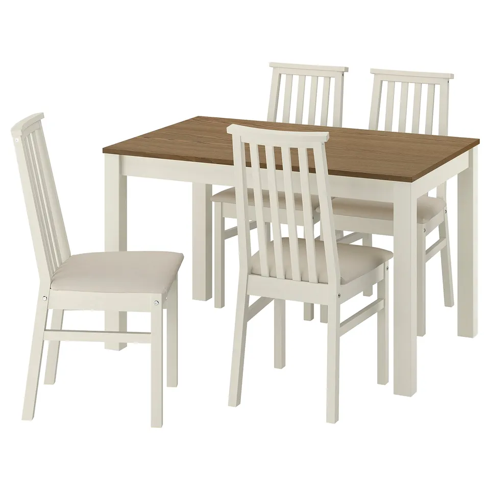 ÅLHULT / ÅLHULT Table and 4 chairs, beige/brown/Kabusa light beige beige, 120x80 cm