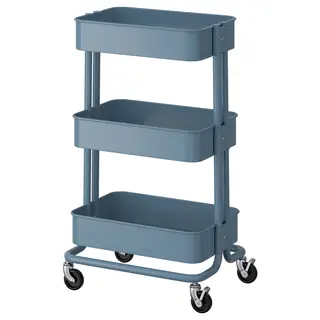 RÅSKOG trolley, grey-blue, Height 77 x Length 35 x Width 45 cm