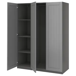 PAX / GULLABERG wardrobe combination, dark grey/dark grey, 150x60x201 cm
