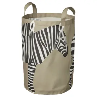 SANDLÖPARE storage bag, light brown/zebra pattern, Height 50 cm