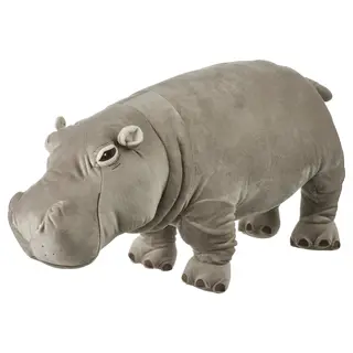 SANDLÖPARE soft toy, hippopotamus/grey, 56 cm