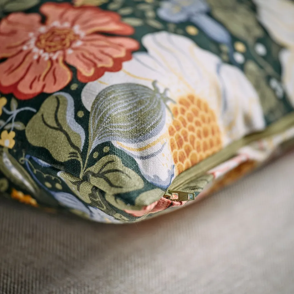 ARENBOK Cushion cover, green multicolour/floral pattern, 50x50 cm