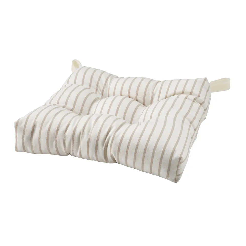 MALINDA Chair pad, off-white beige/stripe pattern, 40x38x7 cm
