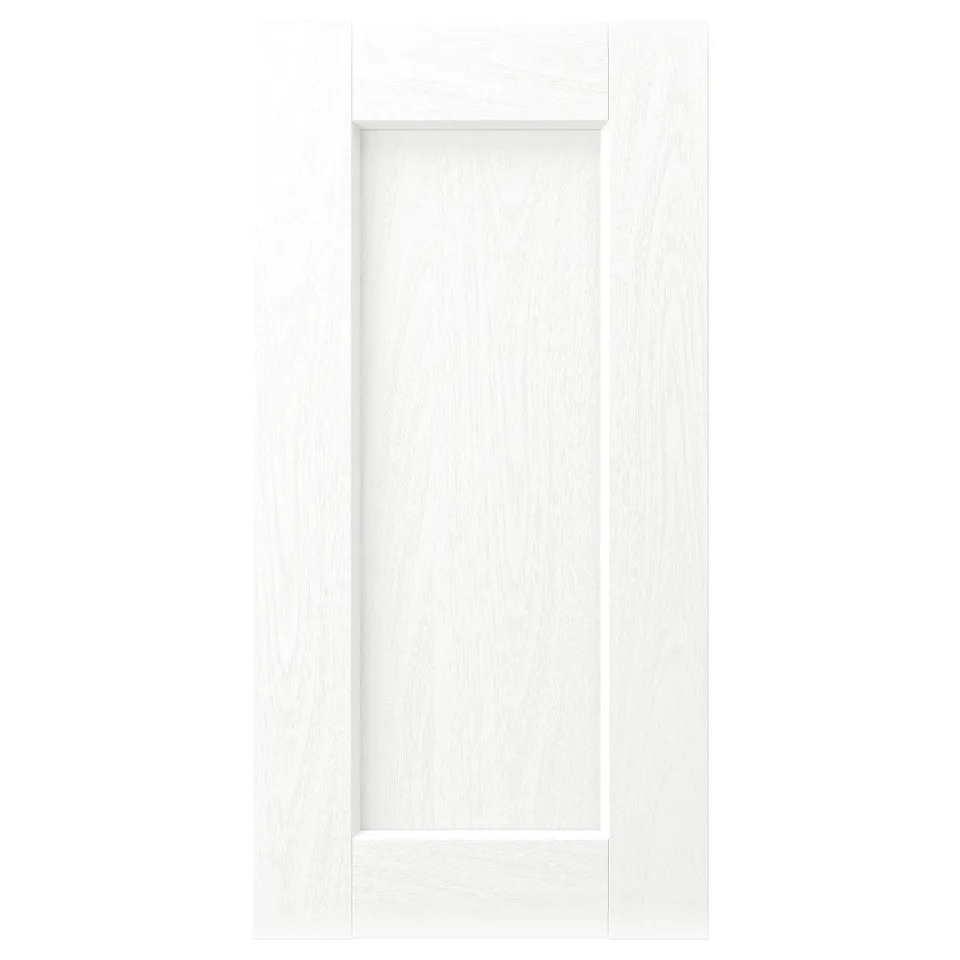 ENKÖPING white cabinet door, rectangular, simple design, wood grain look.