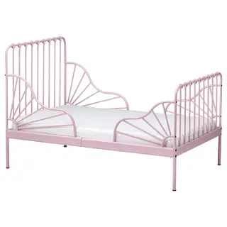 MINNEN extendable bed, light pink, 80x200 cm