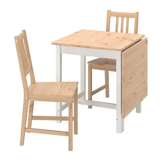 PINNTORP set: gateleg table + chair x2