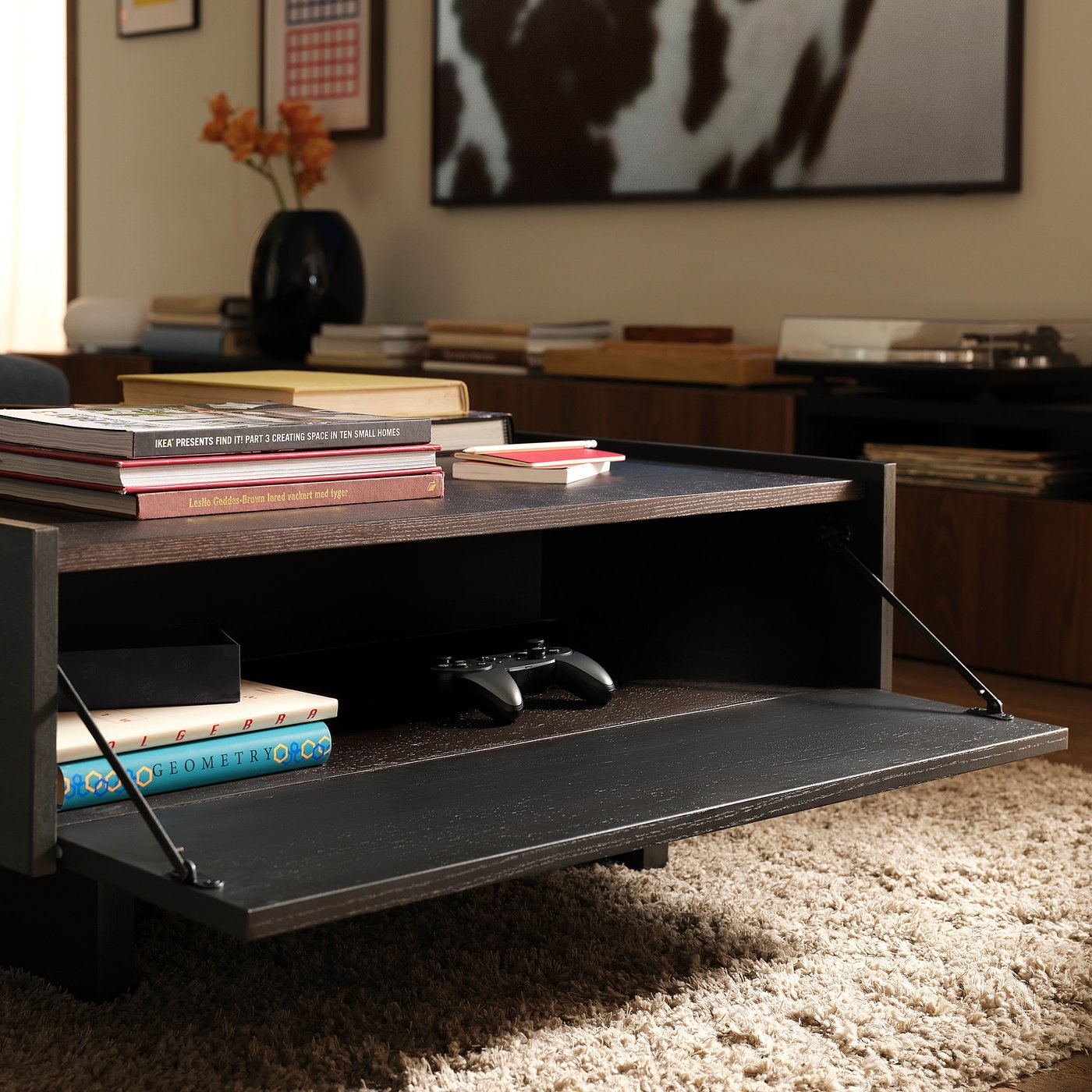 TRANERED Coffee table, dark brown, 90x90 cm