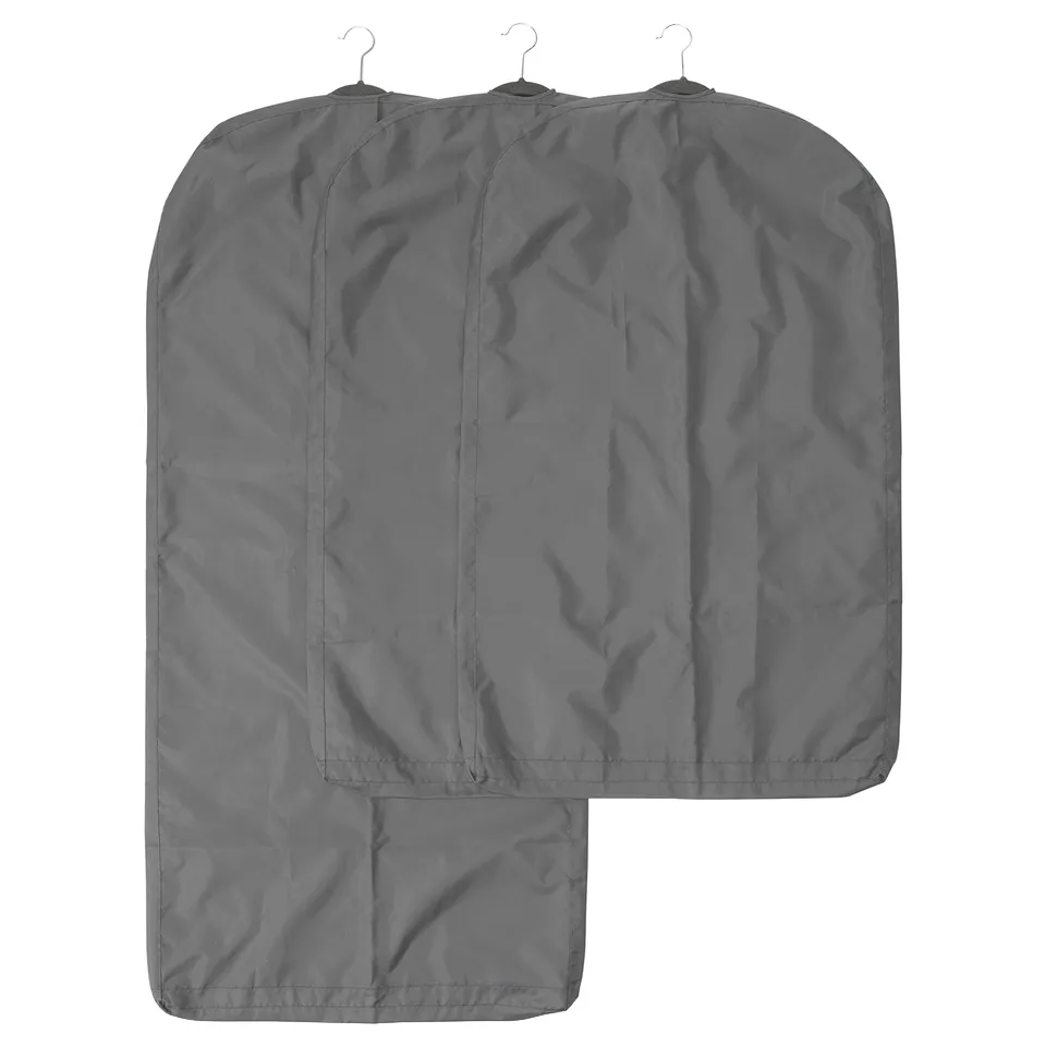 SKUBB grey clothes protectors in 3 sizes, recycled polyester, zipped covers.