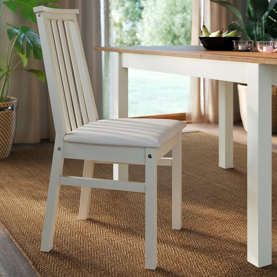 ÅLHULT / ÅLHULT Table and 4 chairs, beige/brown/Kabusa light beige beige, 120/170x80 cm