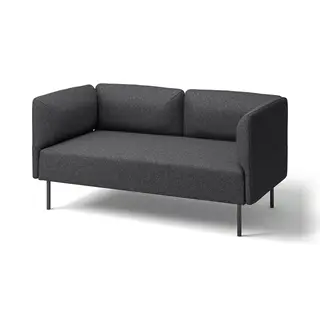 LILLEHEM 2-seat modular sofa, Gunnared/dark grey metal, Depth 76 x Height 73 x Width 152 cm