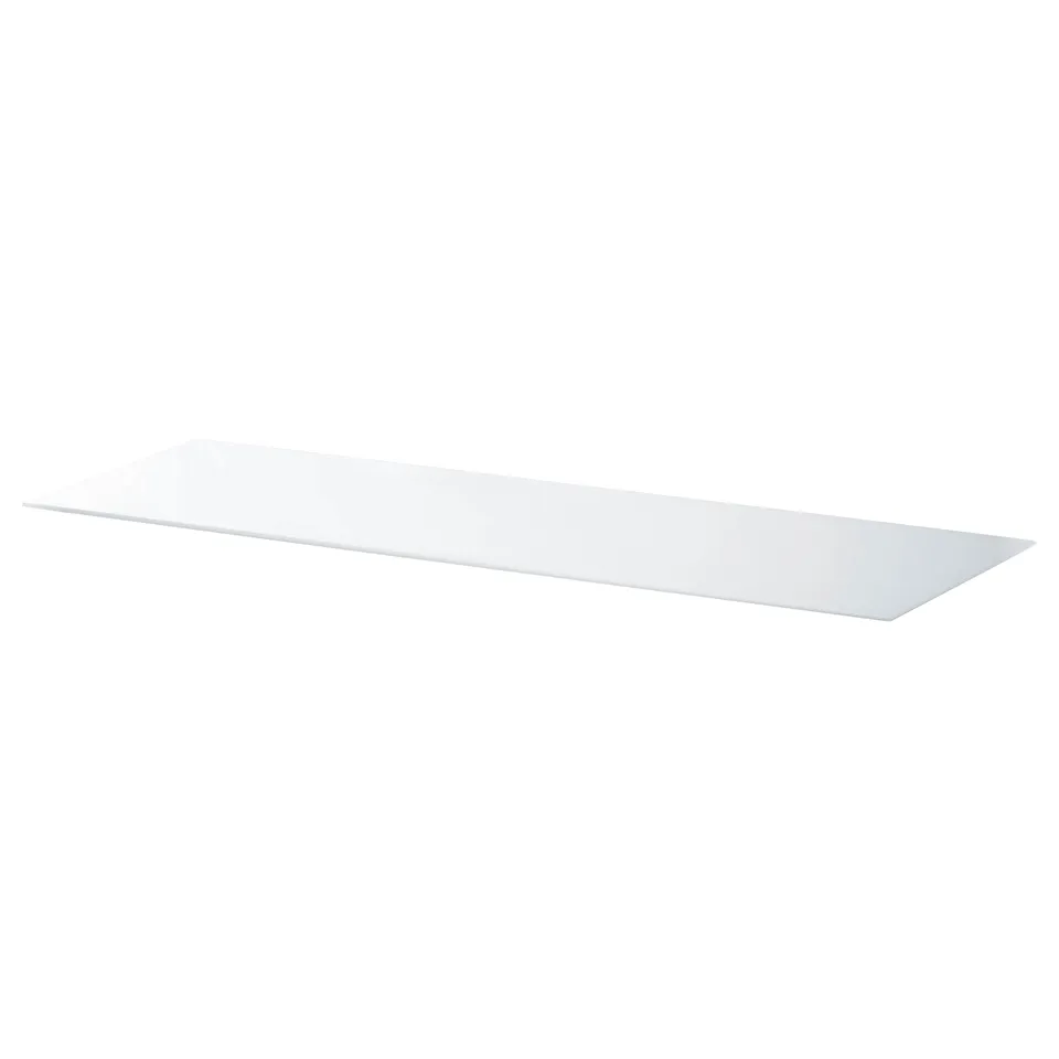 BESTÅ white glass top panel, rectangular, sleek and modern.