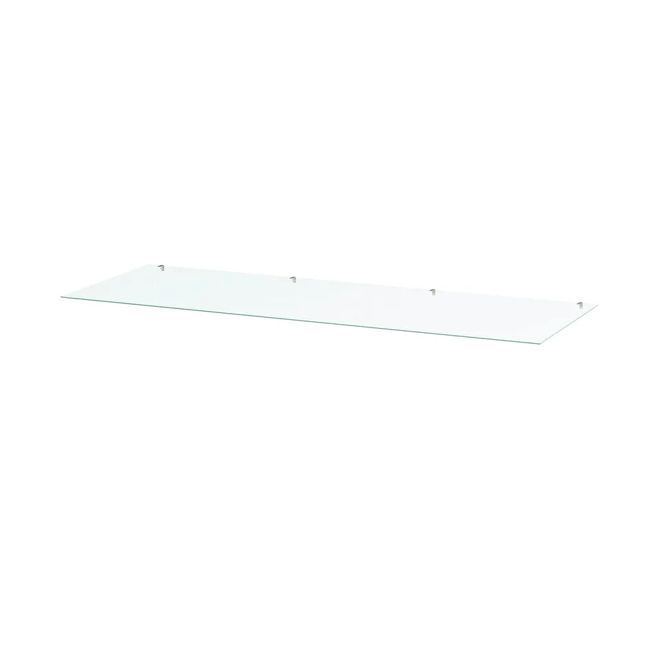STORKLINTA Glass top, transparent, 140x50 cm