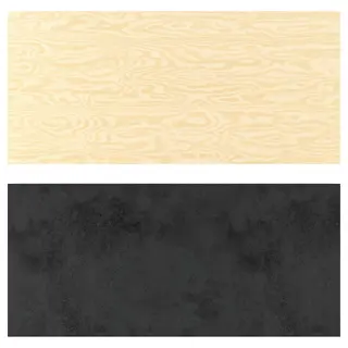 LYSEKIL wall panel, double sided black/plywood effect, 119.6x55 cm
