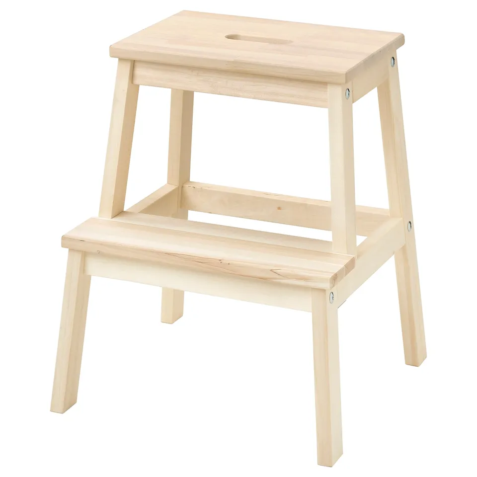 BEKVÄM step stool: lightwood, rectangular, two-step design for reaching high places.