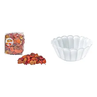 FRÖFINK/SMÅNÄCKROS set: scented potpourri + decorative bowl