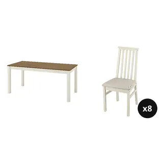 ÅLHULT set: extendable table + chair x8