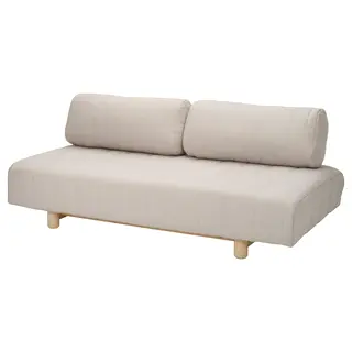 IKEA PS 2026 3-seat sofa-bed, Skiftebo light grey-beige, Depth 102 x Height 82 x Width 204 cm