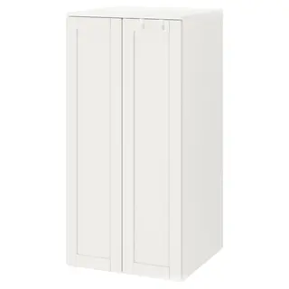 SMÅSTAD / PLATSA wardrobe, white white/with frame, 60x57x123 cm
