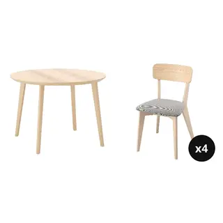 LISABO set: table + chair x4