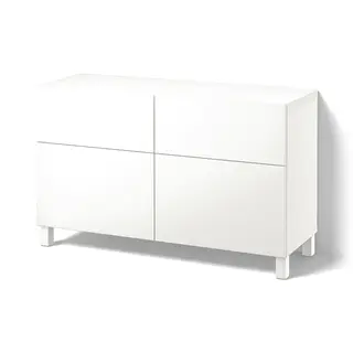 BESTÅ storage combination w doors/drawers, white/Lappviken/Stubbarp white, 120x42x74 cm