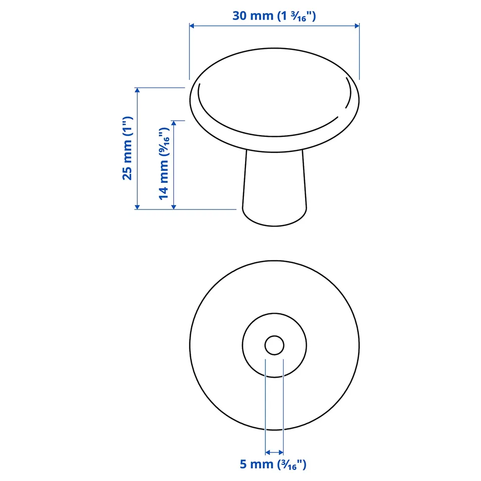 Illustration with measurements for the product: KALERUM.