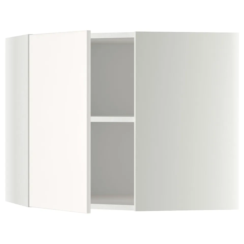 METOD kitchen cabinet, white, rectangular, 2-door design with adjustable shelves.