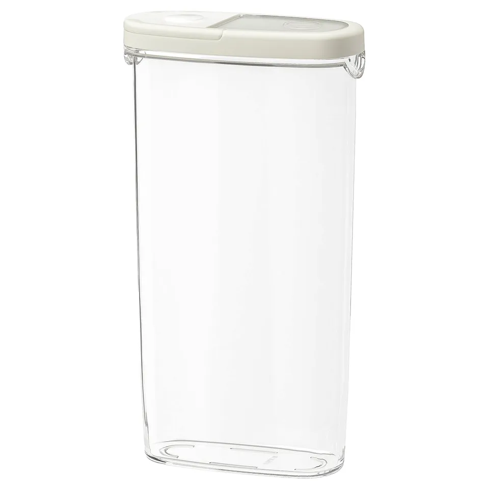 Clear ikea food jar with cream lid & handle.
