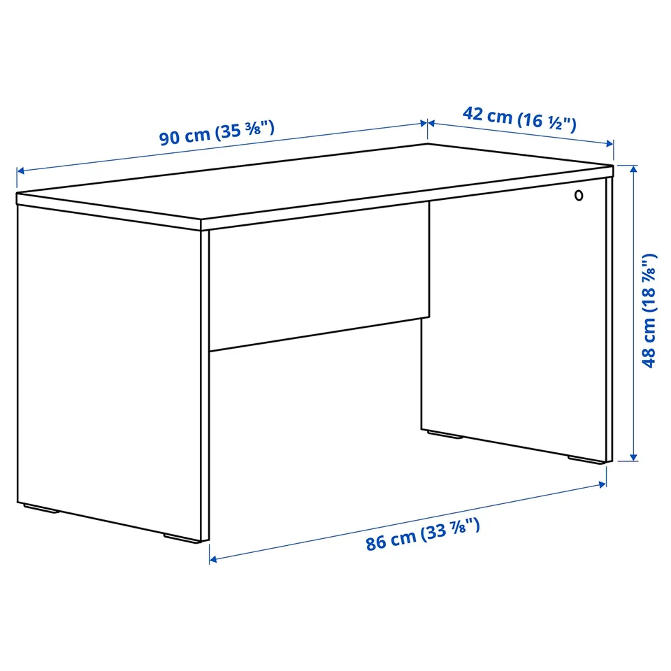 LASTARE Bench, white, 90x42x48 cm