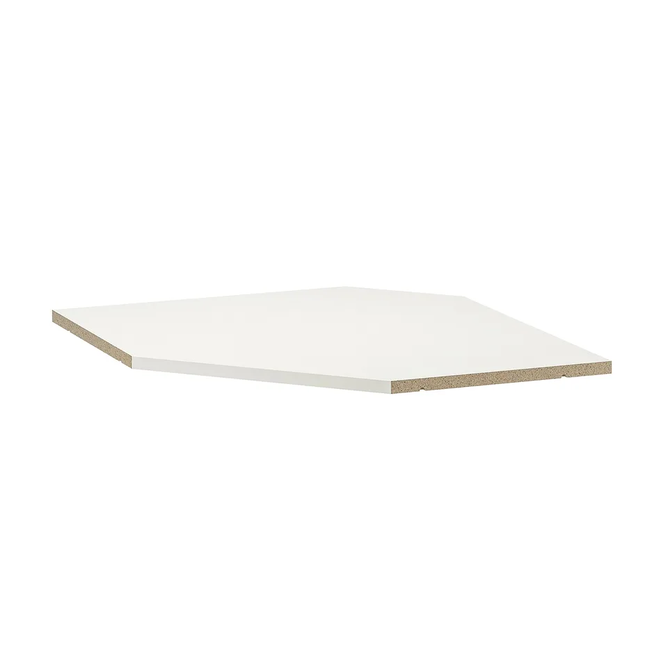 UTRUSTA white corner shelf, melamine, rectangle, durable, easy-clean.