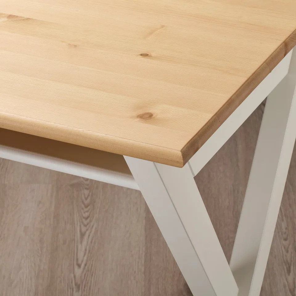BOLLPOJKE Desk, pine/white, 90x55 cm