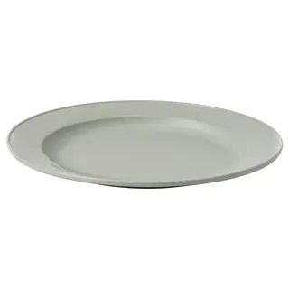 SIMKRABBA plate, plastic/green-grey, 27 cm