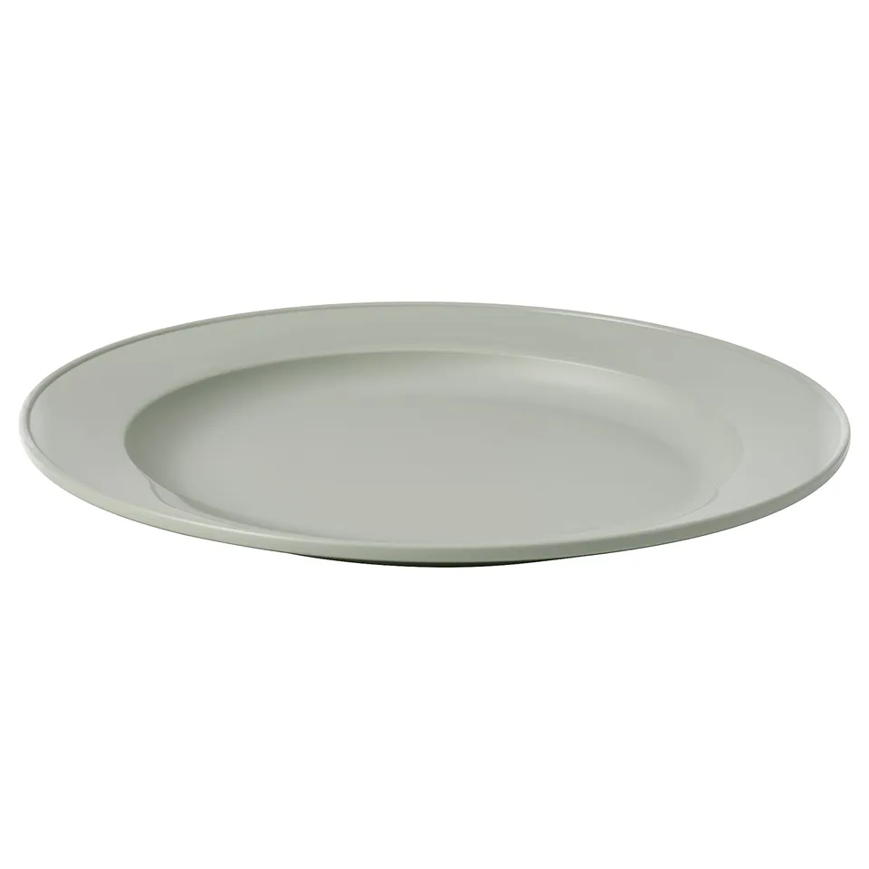 SIMKRABBA Plate, plastic/green-grey, 27 cm