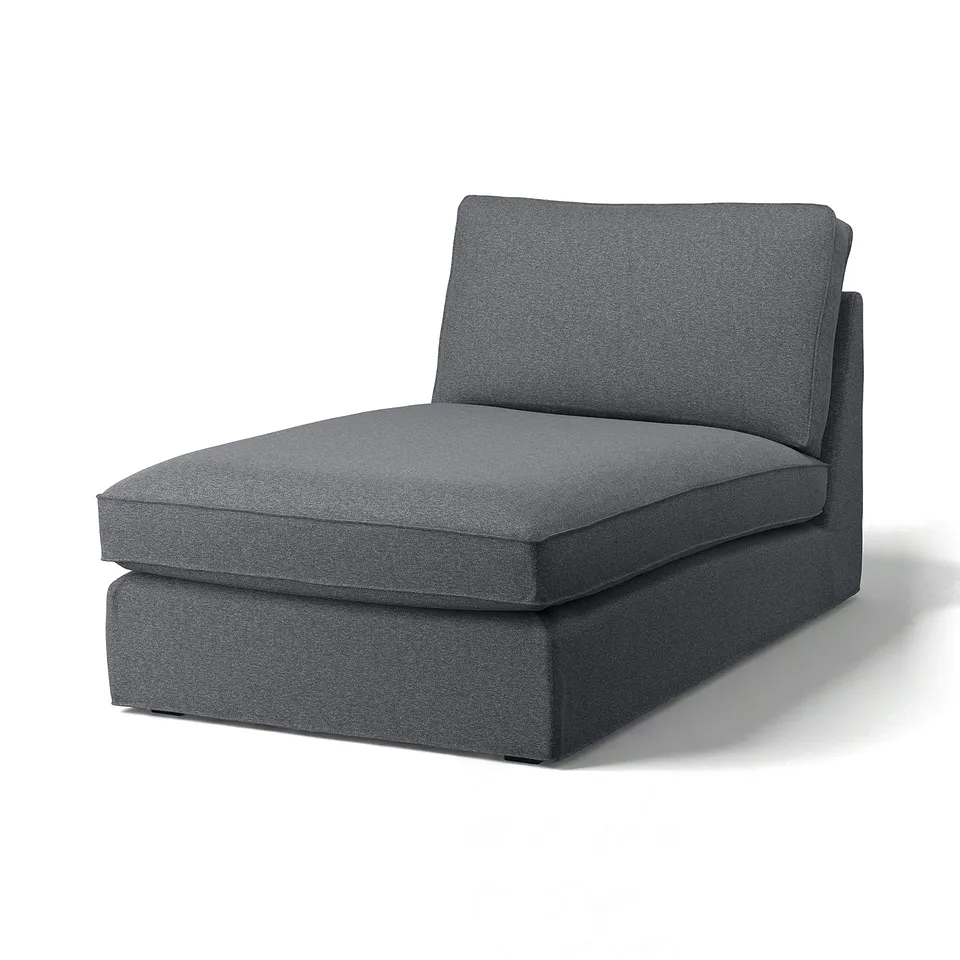Modern KIVIK sectional: grey, recycled polyester, clean design.