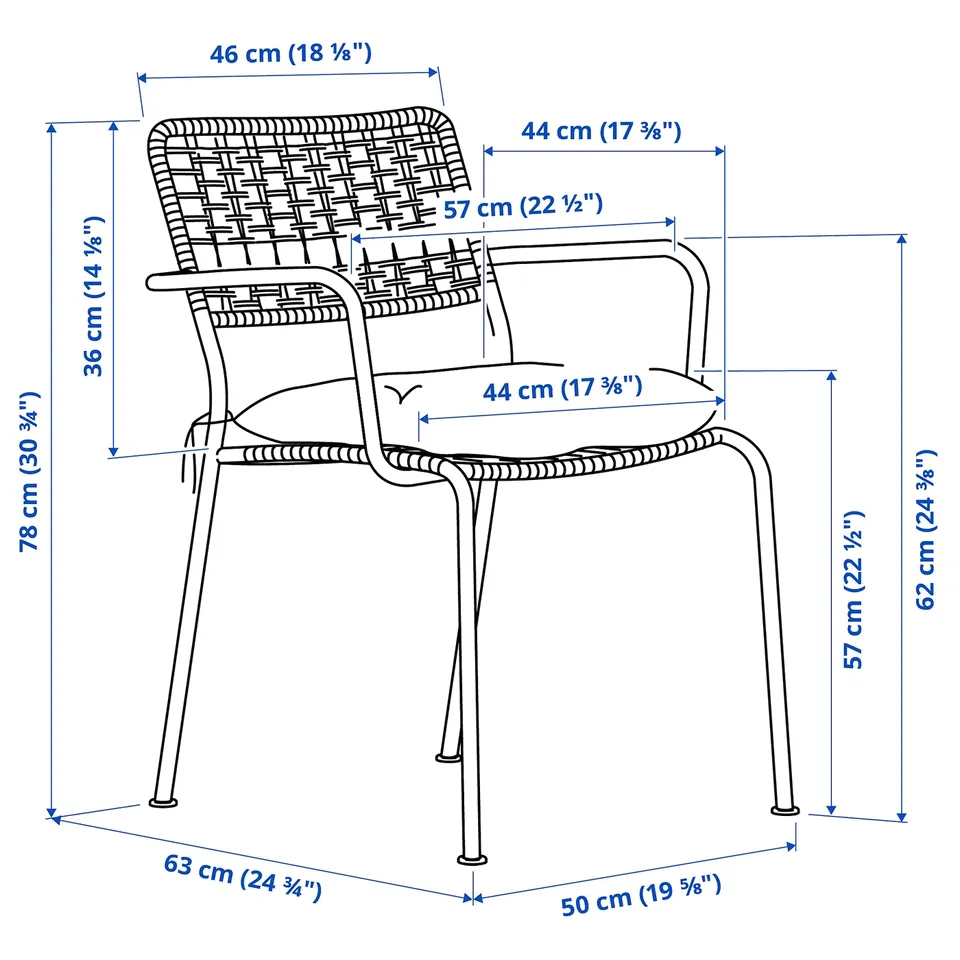 Illustration with measurements for the product: LÄCKÖ.