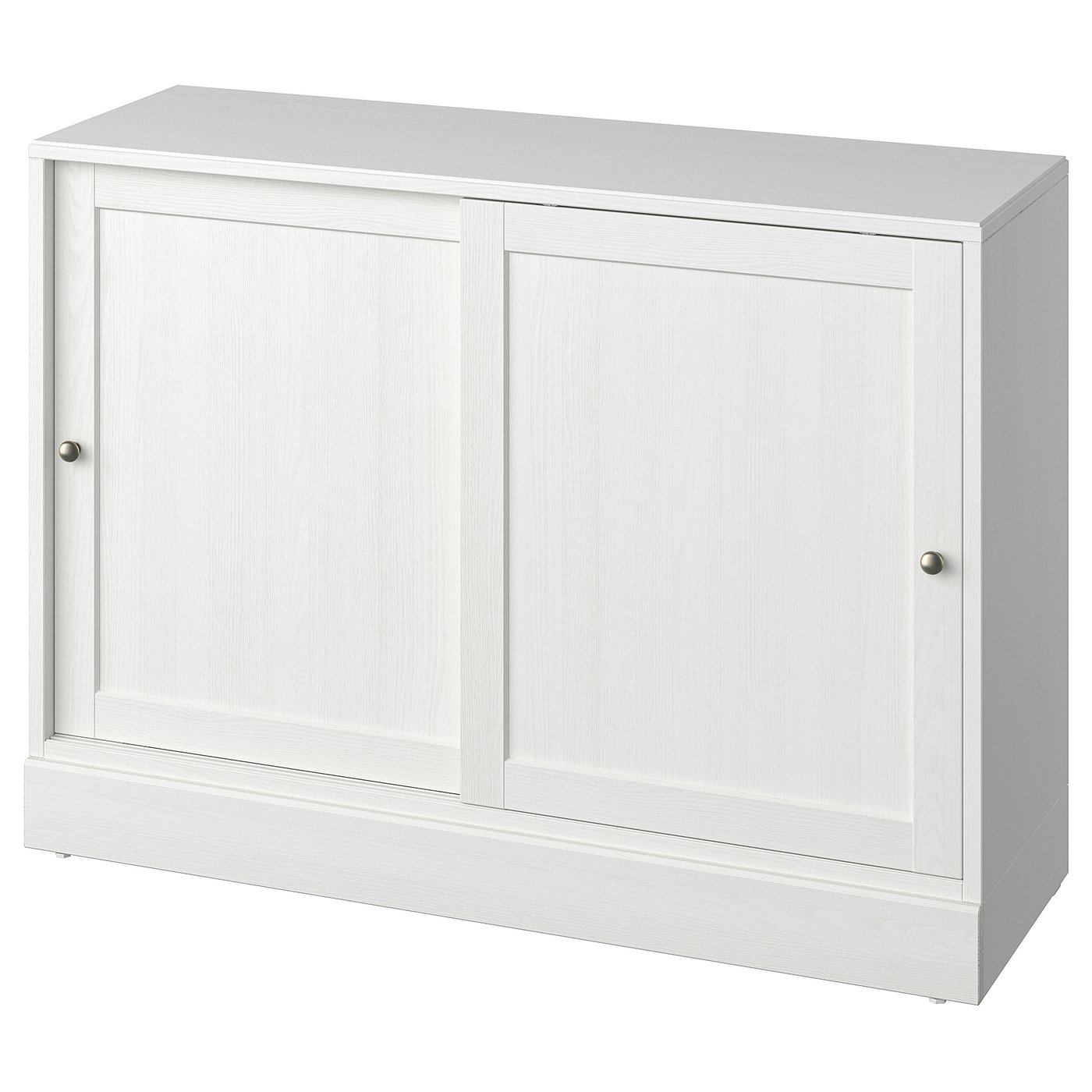 HAVSTA white sideboard, pine wood, rectangular, sliding doors, rustic design.