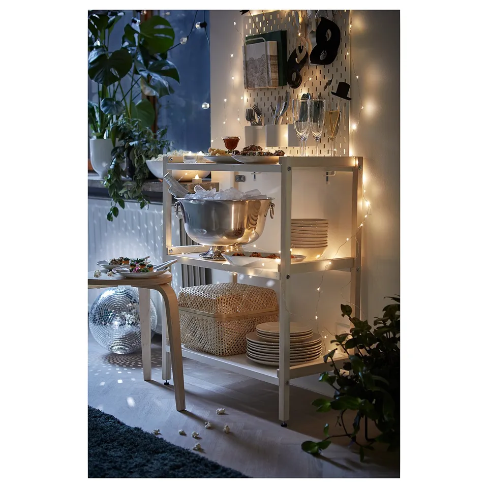 EKENABBEN Open shelving unit, aspen/white, 70x34x86 cm