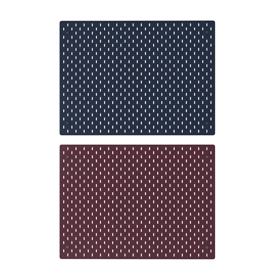 SKÅDIS Pegboard, double sided/dark grey-blue dark lilac-red, 76x56 cm