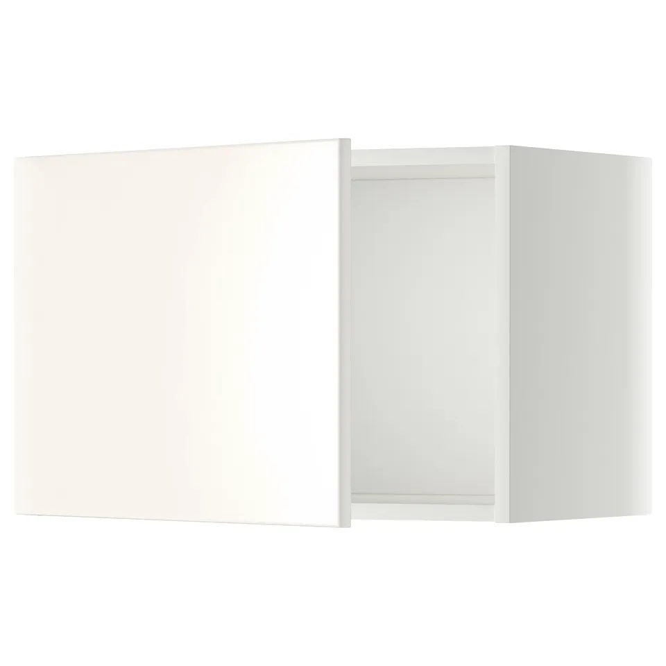 White METOD kitchen cabinet, rectangular shape, smooth design.