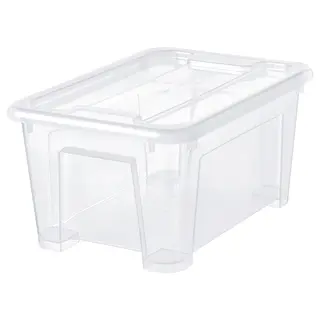 SAMLA box with lid, transparent, 28x20x14 cm/5 l