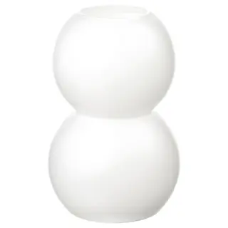 VINTERFINT vase, frosted glass/white, Height 21.5 cm