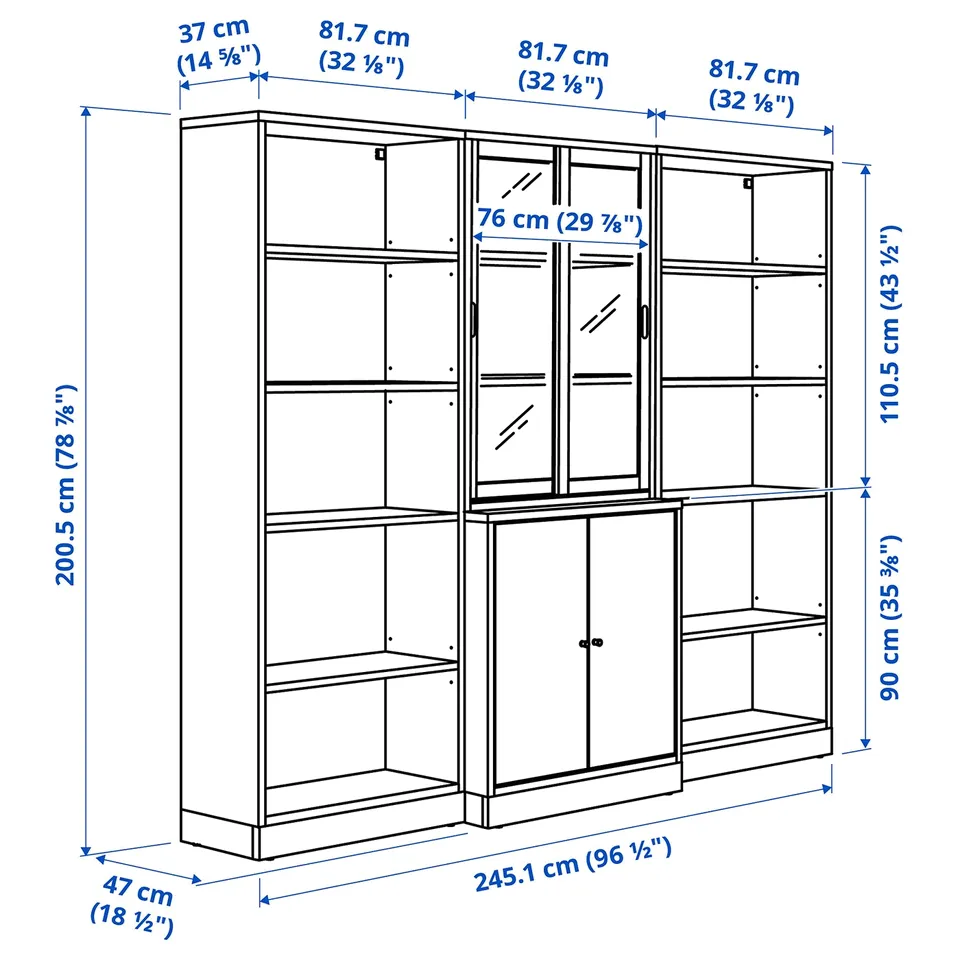 Illustration with measurements for the product: TONSTAD.