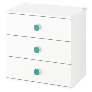 GODISHUS chest of 3 drawers, white, 60x40x60 cm