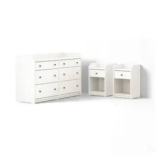 HAUGA bedroom furniture, set of 3, white